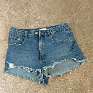 Denim Zara Frayed Women's Shorts